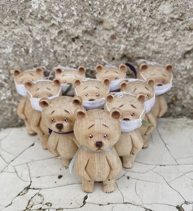 Авторская игрушка - деревянный медведь (Александра Глуховая)
