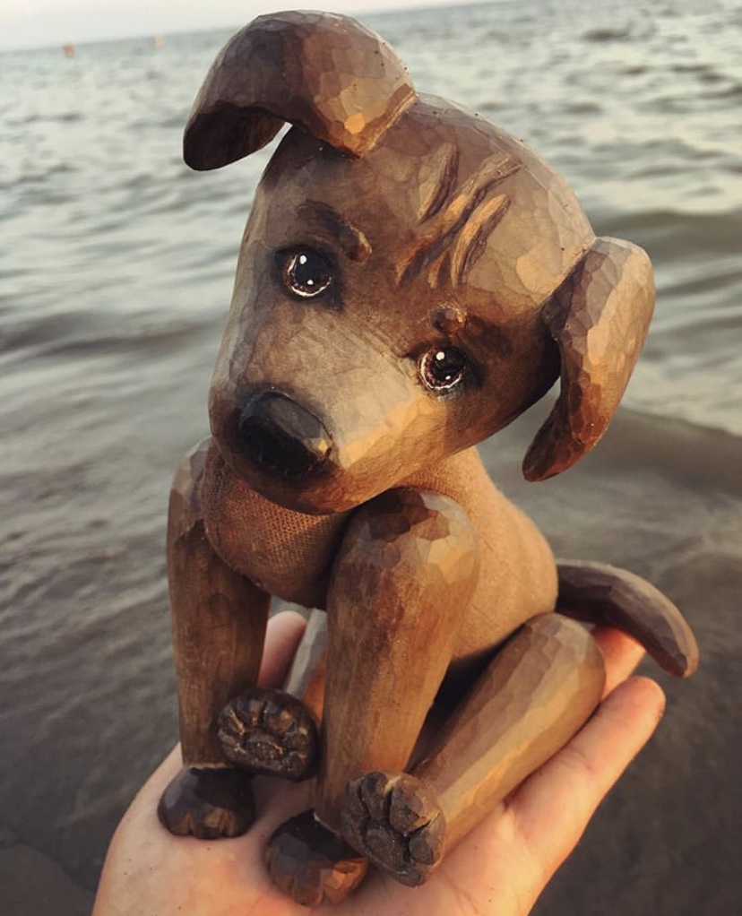 Авторская игрушка - деревянный щенок (Александра Глуховая)